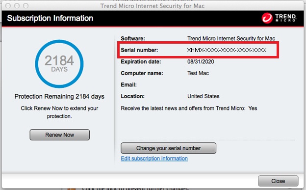 trend micro security serial number